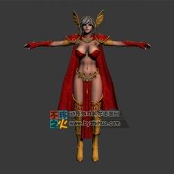 女戰(zhàn)士 鎧甲 披風 女神T-pose模型