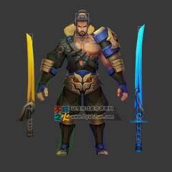 王者榮耀 宮本武藏[舊版本] 3D模型 帶CS綁定