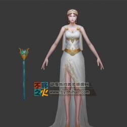 美女 法師 白裙 祭祀 模型