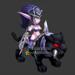 可愛 精靈 黑豹模型