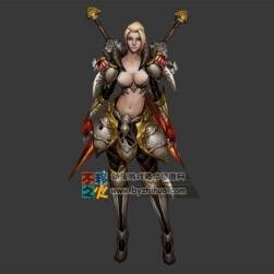 性感 美女 鎧甲 女劍士模型