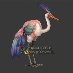 類似朱鹮雙腿鳥類 MAX模型