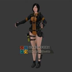次世代黑短發(fā)性感女潛水員模型