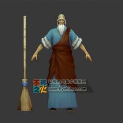 少林 和尚 掃地僧 模型
