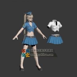金發(fā) 美少女 警察 模型