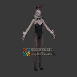 銀發(fā) 性感 兔女郎 模型