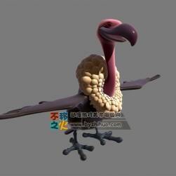 Vulture 卡通小禿鷲3D模型