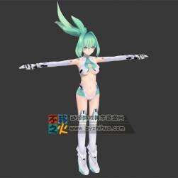 二次元 綠發(fā) 緊身衣 美少女 模型 模型
