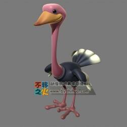 卡通鴕鳥 Ostrich 3D模型