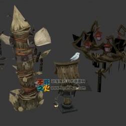 四款油燈 魔幻風(fēng)格物件模型