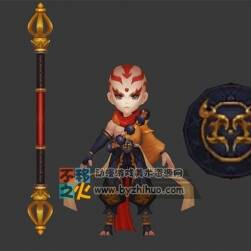 少林 和尚 武僧 卡通 模型
