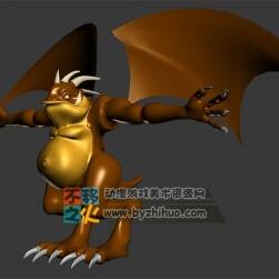 怪物 恐龍 翅膀3D模型