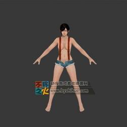 美女 性感 背帶褲 模型