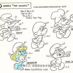 藍(lán)精靈 The Smurfs 動(dòng)畫角色設(shè)定 鉛筆原畫手稿 178P