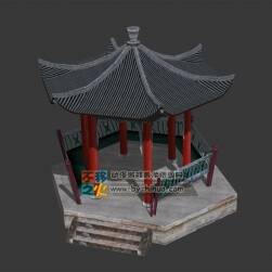 古代小涼亭 小亭子 游戲模型