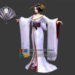 日本 古裝 和服 花魁 模型
