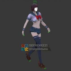 性感 短發(fā) 美女 沒有臉部貼圖 模型