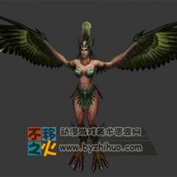 鷹 鷹人 女妖怪模型
