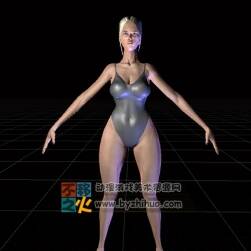 金發(fā) 美女 健身 健美 模型