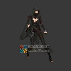 美女 性感 刺客 緊身衣 兜帽 模型