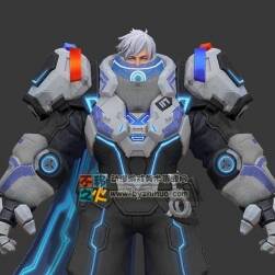 王者榮耀 亞瑟[心靈戰(zhàn)警] 科幻未來風(fēng)3D角色模型