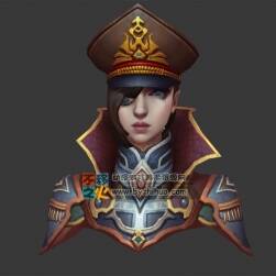 軍裝 美女 女海盜頭像模型
