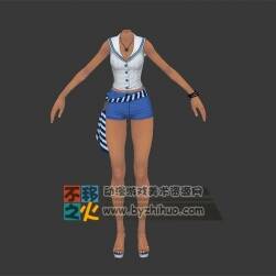 三個女體體型的海軍外觀時裝模型