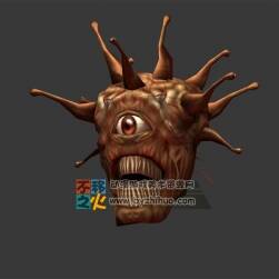 恐怖 獨(dú)眼 飛頭怪物模型