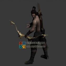 古風(fēng)射箭年輕男子 Max模型 四邊面