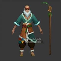 古裝 老頭 老者模型