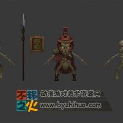 可愛 骷髏精 骨頭 士兵模型