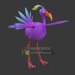 長(zhǎng)腿鳥(niǎo)獸 彩羽呆毛鴕鳥(niǎo) Max模型