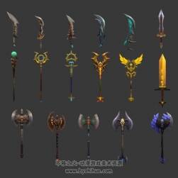 手游低模武器模型合集 28把歐美魔幻風(fēng)格