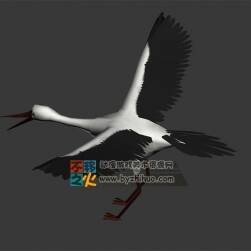 Red-crowned crane 丹頂鶴Max模型  較簡(jiǎn)化