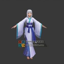 古裝 白發(fā) 美少女 模型