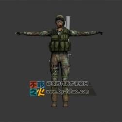 士兵 軍人 女兵T-pose模型