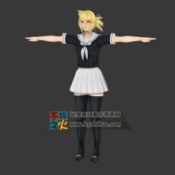 金發(fā) 女學(xué)生 美女 制服 模型
