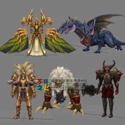 【神鬼傳奇】110個帶蒙皮綁定角色坐騎模型