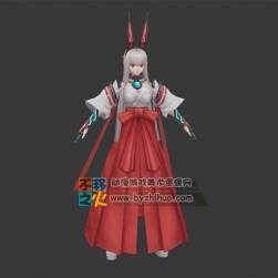 美少女 兔兒 和風(fēng) 巫女模型