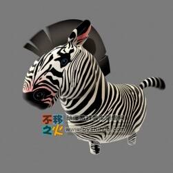 Zebra 超萌斑馬卡通模型