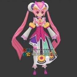 粉毛 少女 蘿莉 魔法 模型