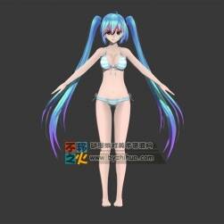 初音未來 二次元 美少女 泳裝模型