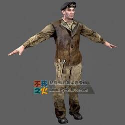 次世代滿身泥點(diǎn)的士兵軍官模型