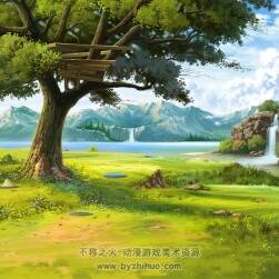 日系動漫場景分層PSD源文件 1P