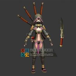 卡通 美少女 武士刀  忍者 模型