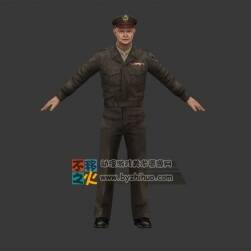 美國 老頭 男警察模型