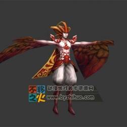 紅色 翅膀 鳥人模型