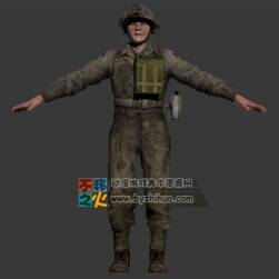 次時代 二戰(zhàn)  士兵 戰(zhàn)士 通訊兵T-pose模型