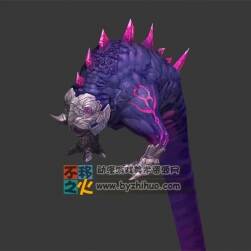 怪物 長(zhǎng)尾紫色獸模型