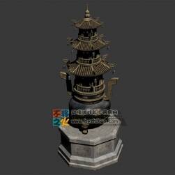 寺廟道館香爐模型